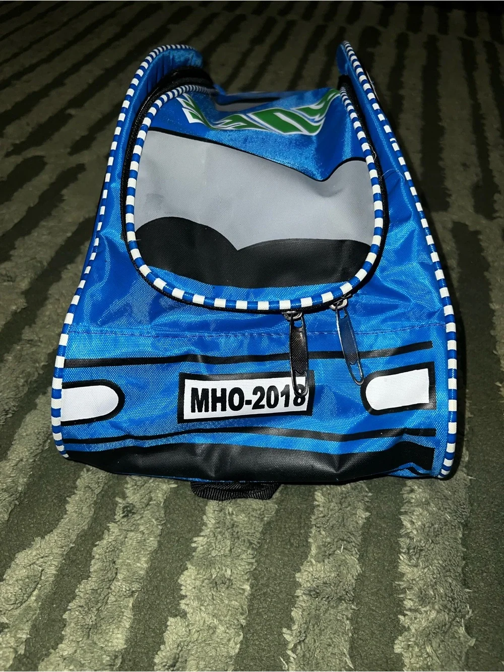 Oxford Blue and Green Kids Racing Backpack